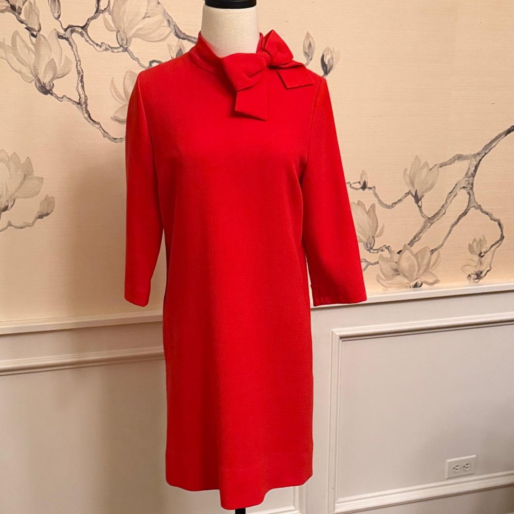 GOAT Ava Bow Embellished Wool Crepe Dress